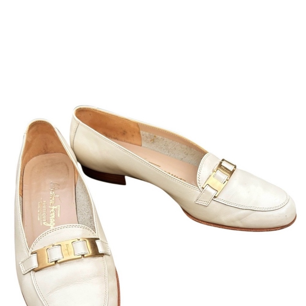 Salvatore Ferragamo Ponza Cream Shoes